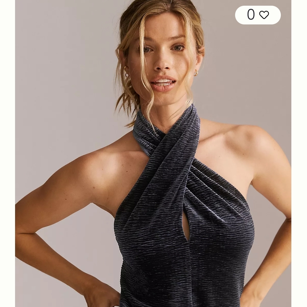 Anthropologie Black Halter Top